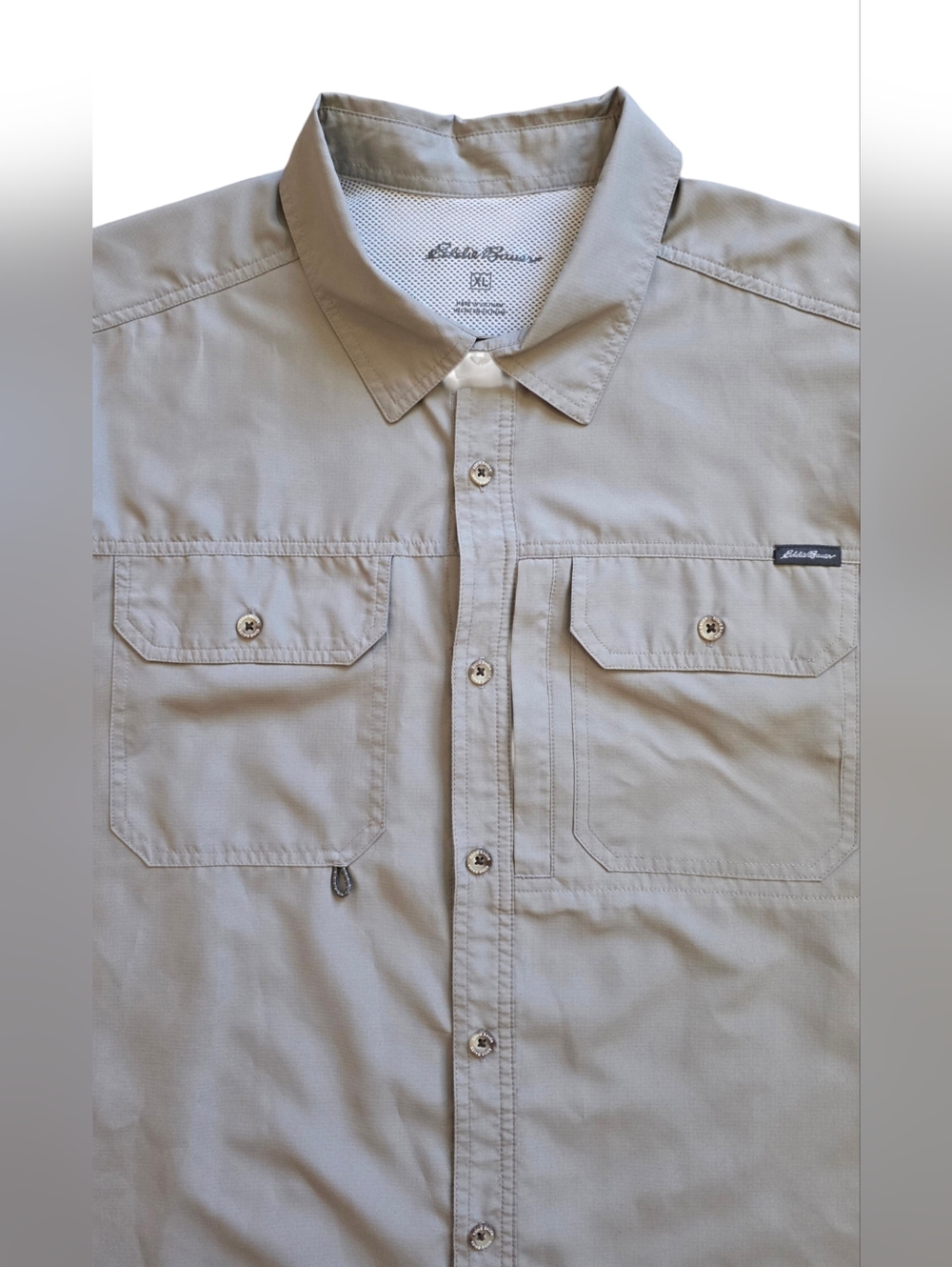 Eddie Bauer XL Woven Tech Performance Fishing Hiking Shirt Extra Large - Picture 3 of 6
